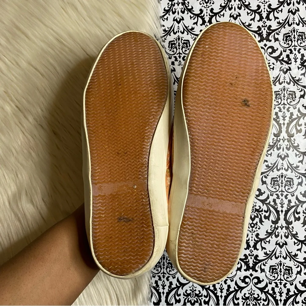 Forever 21 : size : 8 : peach mauve floral lace up casual summer canvas sneakers